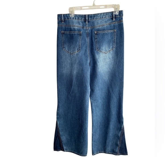 Blue B. Rhinestone Jeans Womens Large Bling Rodeo Western Equestrian Wide Leg - Picture 3 of 15